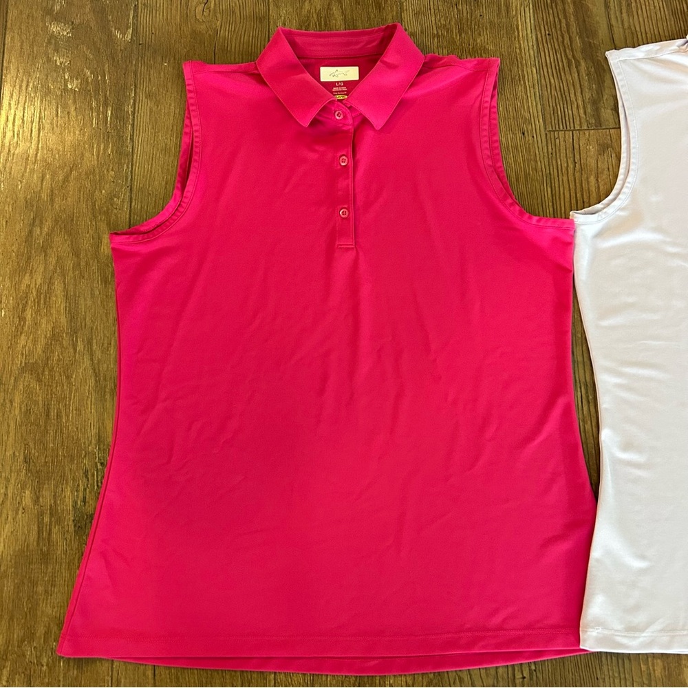 2 Greg Norman Play Dry Sleeveless Golf Polo Tank Tops Large - Picture 2 of 12